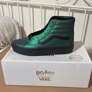 Vans Slytherin Green and Black High-Tops